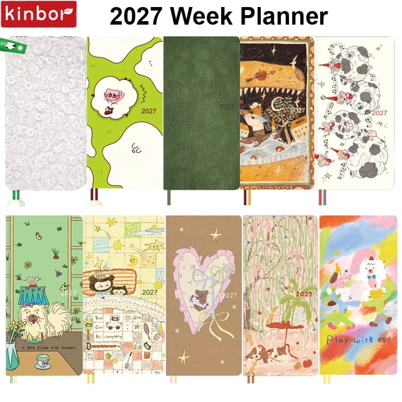 2027 Kinbor Weekly Planner Journal Notebook Daily Monthly Yearly Weeks Plan 52g Bachuan Paper Record Agenda for Back To School
