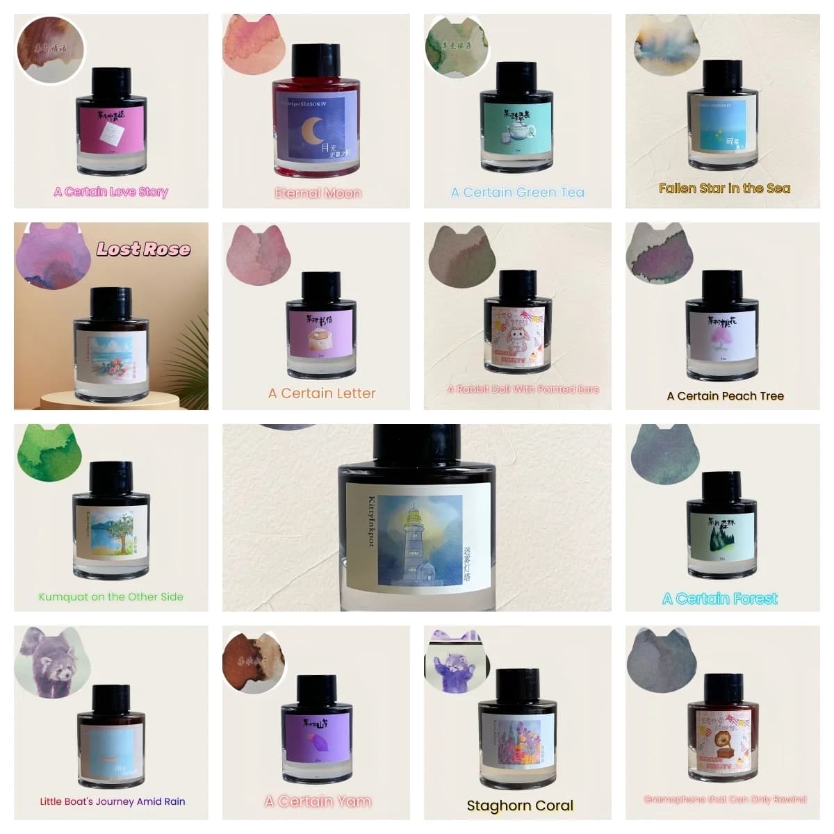 Kittyinkpot Ink Collection Beautiful Chromatography Sheen Shading Pen Ink 35ml