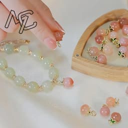 Natural Jade Agate 18K Gold Plated Peach Bracelet Exquisite Sexy Young Girls Fashion Real Jewelry Best Selling Holiday Gifts