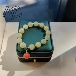 Natural Jade Agate 18K Gold Plated Peach Bracelet Exquisite Sexy Young Girls Fashion Real Jewelry Best Selling Holiday Gifts