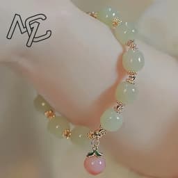 Natural Jade Agate 18K Gold Plated Peach Bracelet Exquisite Sexy Young Girls Fashion Real Jewelry Best Selling Holiday Gifts
