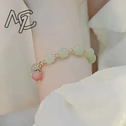 Natural Jade Agate 18K Gold Plated Peach Bracelet Exquisite Sexy Young Girls Fashion Real Jewelry Best Selling Holiday Gifts