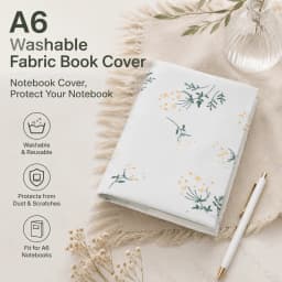 1PC A5 A6 Lilac Floral Fabric Book Cover Washable Soft Cloth Book Sleeve Protector Notebook Paperback Book Cover Stationery Gift