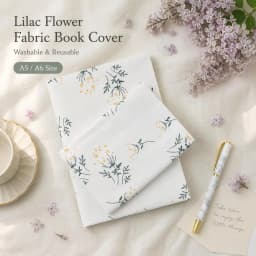 1PC A5 A6 Lilac Floral Fabric Book Cover Washable Soft Cloth Book Sleeve Protector Notebook Paperback Book Cover Stationery Gift