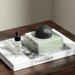 Black Lava Rock Stone Diffuser with Marble Base, Luxury Essential Oil Diffusers for Home Offices Yoga Sauna SPA