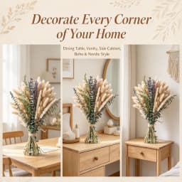 70pcs Natural Dried Flowers Green Fresh Eucalyptus Leave Bouquet Boho Chic Home Table Vase Decor Real Pampas Bunch Centerpieces