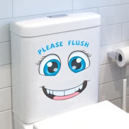 Glow-in-the-Dark Funny Face Toilet Stickers Waterproof Removable Self-Adhesive PVC Decals Bathroom Decor Wall Stickers