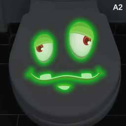 Glow-in-the-Dark Funny Face Toilet Stickers Waterproof Removable Self-Adhesive PVC Decals Bathroom Decor Wall Stickers