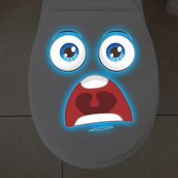 Glow-in-the-Dark Funny Face Toilet Stickers Waterproof Removable Self-Adhesive PVC Decals Bathroom Decor Wall Stickers