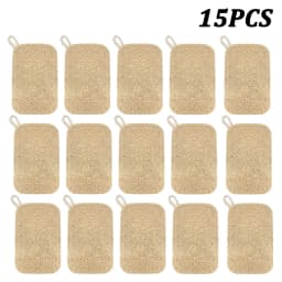 Natural Loofah Sponge Scrubber Reusable Plant Fiber Dish Washing Pad Oil Stain Remover For Kitchen Cleaner With Rope