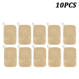 Natural Loofah Sponge Scrubber Reusable Plant Fiber Dish Washing Pad Oil Stain Remover For Kitchen Cleaner With Rope