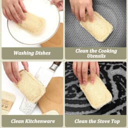 Natural Loofah Sponge Scrubber Reusable Plant Fiber Dish Washing Pad Oil Stain Remover For Kitchen Cleaner With Rope