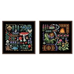 Mysterious forest cross stitch kit 18ct 14ct black canvas fabric cloth cotton thread embroidery DIY handmade