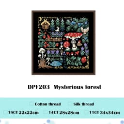 Mysterious forest cross stitch kit 18ct 14ct black canvas fabric cloth cotton thread embroidery DIY handmade