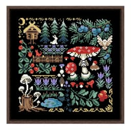 Mysterious forest cross stitch kit 18ct 14ct black canvas fabric cloth cotton thread embroidery DIY handmade