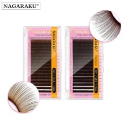 NAGARAKU Brown Eyelashes Individual Eyelash Makeup 16 Lines Brown Color High Quality Super Soft Natural Synthetic Mink