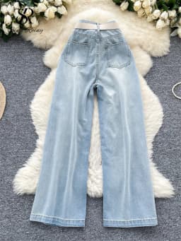 SINGREINY Fashion Korean Casual Long Pants Female High Waist Hole Lace Splice Denim Trousers Streetwear Loose Wide Legs Jeans