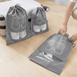 5pcs Dust Proof Shoe Cover Thickened Non-Woven Dustproof Drawstring Storage Bag Clothing Travel Pouch Handbag Storage Bags