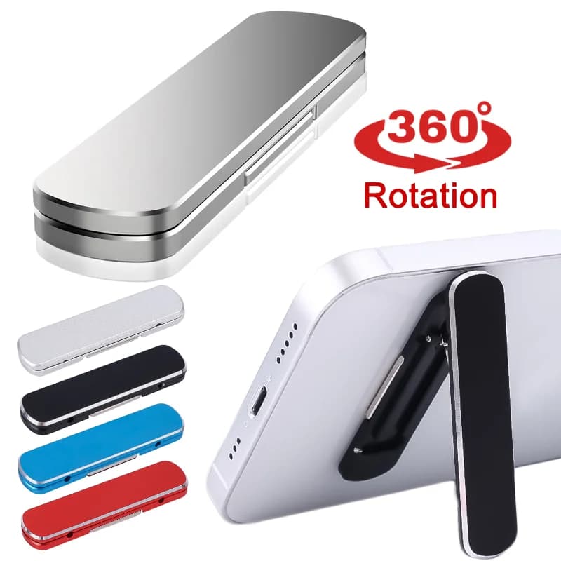 Univesal Mini Invisible Phone Holder 360° Rotatable Metal Desktop Kichstand Ultra Thin Foldable Mobile Phone Bracket Holder