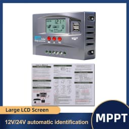 MPPT Solar Charge Controller regulator 12V,24V Auto 30 40 50 60 80 100A Compatible with Lead-Acid, Lithium and LiFePO4 Batteries