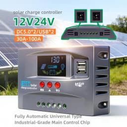 MPPT Solar Charge Controller regulator 12V,24V Auto 30 40 50 60 80 100A Compatible with Lead-Acid, Lithium and LiFePO4 Batteries