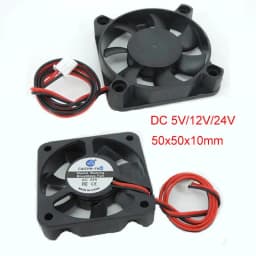 DC 5010 5V/12V/24V Computer CPU Cooler Mini Cooling Fan 50MM Small Exhaust Fan for 3D Printer 2 Pin 50x50x10mm W1