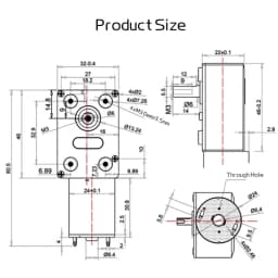 JGY370 Miniature Worm Gear DC Motor, 6V~24V 6mm Diameter Shaft High Torque 25KG.CM Reversible Motor With Self-locking Metal Gear