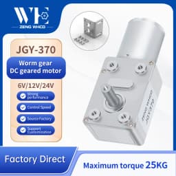 JGY370 Miniature Worm Gear DC Motor, 6V~24V 6mm Diameter Shaft High Torque 25KG.CM Reversible Motor With Self-locking Metal Gear