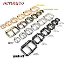HZYUEGOU 5X High Quality Thickened Leather Hand Bag Backpack Strap Belt Dog Collar Chain Rectangle Ring Adjust Roller Pin Buckle