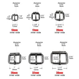 HZYUEGOU 5X High Quality Thickened Leather Hand Bag Backpack Strap Belt Dog Collar Chain Rectangle Ring Adjust Roller Pin Buckle