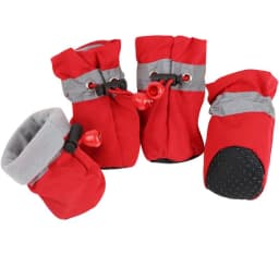 4pcs Antiskid Puppy Shoes Waterproof Winter Pet Dog Anti-slip Rain Snow Boots Footwear Thick Warm For Prewalkers Socks Booties
