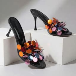 Novelty Designer Women Heels Slippers Open-toe Comfort Casual Vacation Slides Beach Shoes Fashion Brand Thin Heels Sandals
