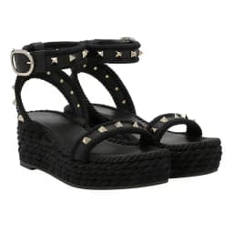 2026 Spring/Summer New Wedge Heel Studded Roman Platform Ankle Strap Thick Sole Casual Versatile Beach Sandals For Women