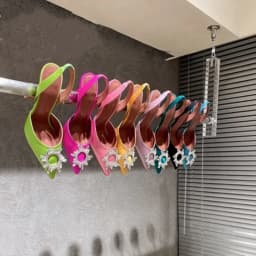2024 New Silk Sunflower Crystal Diamond Buckle High Heels Horseshoe and Women's Sandals
