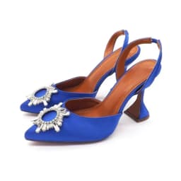2024 New Silk Sunflower Crystal Diamond Buckle High Heels Horseshoe and Women's Sandals