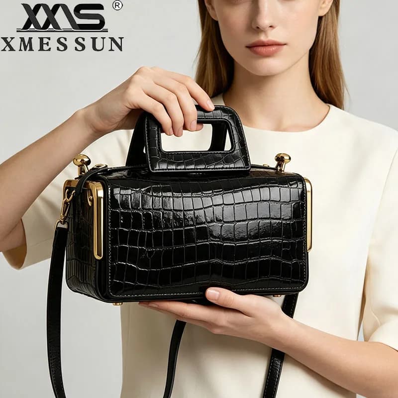 2026 New Women Underarm Shoulder Bag, Fashion Two Side Clamp Frame Kiss Lock Bag, Luxury Designer PU Leather Handbag Purse Ins