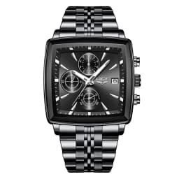 LIGE Top Brand Luxury Mens Watches Fashion Military Square Chronograph Quartz Wristwatches For Men Sports Waterproof Watch Men