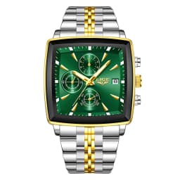 LIGE Top Brand Luxury Mens Watches Fashion Military Square Chronograph Quartz Wristwatches For Men Sports Waterproof Watch Men