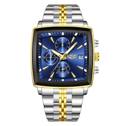 LIGE Top Brand Luxury Mens Watches Fashion Military Square Chronograph Quartz Wristwatches For Men Sports Waterproof Watch Men