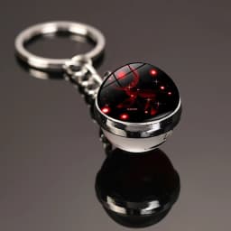 Glowing 12 Constellation Keychain Luminous Glass Ball Pendant Zodiac Key Rings Jewelry Birthday Gift Scorpio Leo Libra Keyrings
