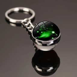Glowing 12 Constellation Keychain Luminous Glass Ball Pendant Zodiac Key Rings Jewelry Birthday Gift Scorpio Leo Libra Keyrings
