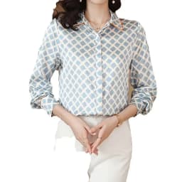 France style Women Blouses silk shirts Fashion elegant office ladies shirts tops blusa mujer