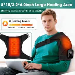 NEW Enlarge Electric Shouldert Heating Pad 3-Speed Vibration Muscle Relax Belt Thermal Massager Shoulder Neck Support Brace