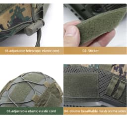 Tactical Helmet Cover Camo FAST Airsoft High-cut Helmet Cloth Hunting Shooting Helmet Accessories with Elastic Cord