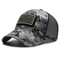 American Flag Camouflage Sticker Embroidered Baseball Cap Net Hat Men Outdoor Velcro Cap