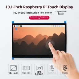 10.1Inch Raspberry Pi 4/3/2/B/B+/A+ Monitor 1024x600 IPS 5-Points Capacitive Touchscreen Drive Free HDMI Display For Win 7/8/10