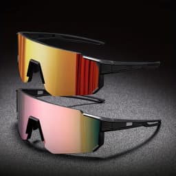 2pcs Men's Oversized Cycling Sunglasses Women Sport Goggles Windproof Lens Road Riding Bike Eyewear UV400 Gafas De Sol