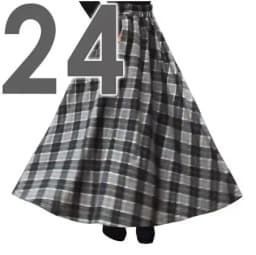 TIYIHAILEY-Women's Long Maxi Thick A-line Skirts, Elastic Waist, Plaid Woolen Skirts, Warm with Pocket, Winter, New Custom Made