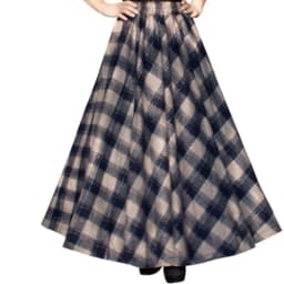 TIYIHAILEY-Women's Long Maxi Thick A-line Skirts, Elastic Waist, Plaid Woolen Skirts, Warm with Pocket, Winter, New Custom Made