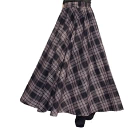 TIYIHAILEY-Women's Long Maxi Thick A-line Skirts, Elastic Waist, Plaid Woolen Skirts, Warm with Pocket, Winter, New Custom Made